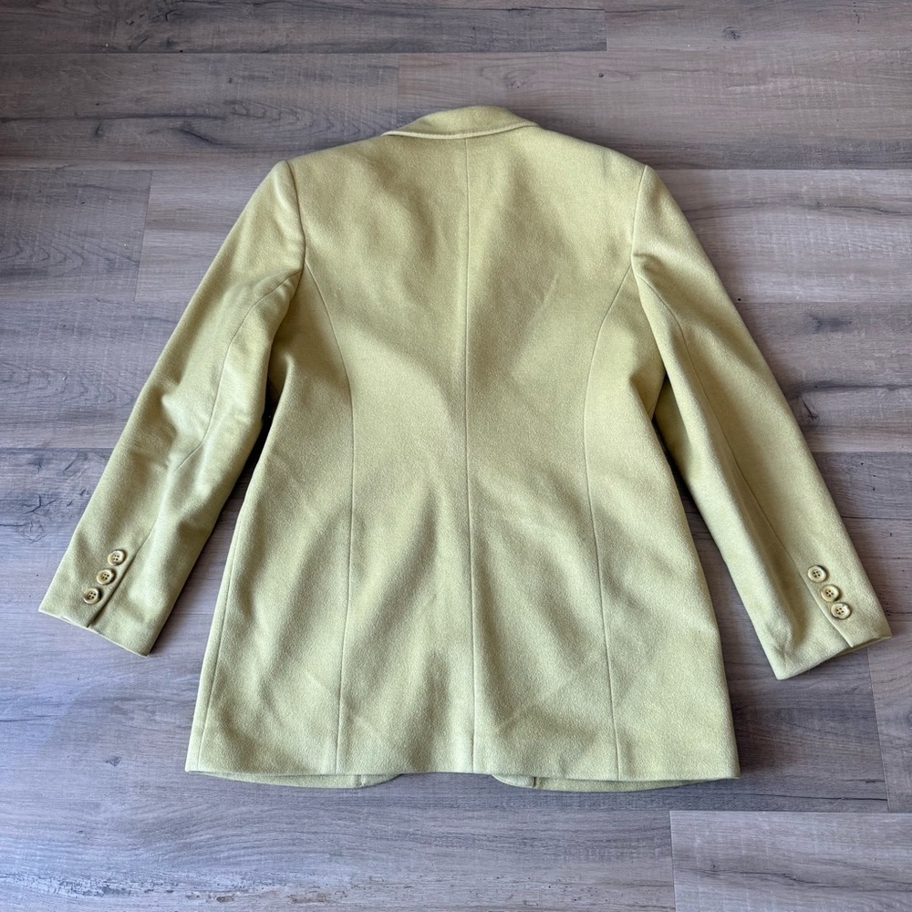 Vintage Votre Nom Paris Yellow Green Wool Cashmere Angora Blazer - Medium (2) - Picture 3 of 5